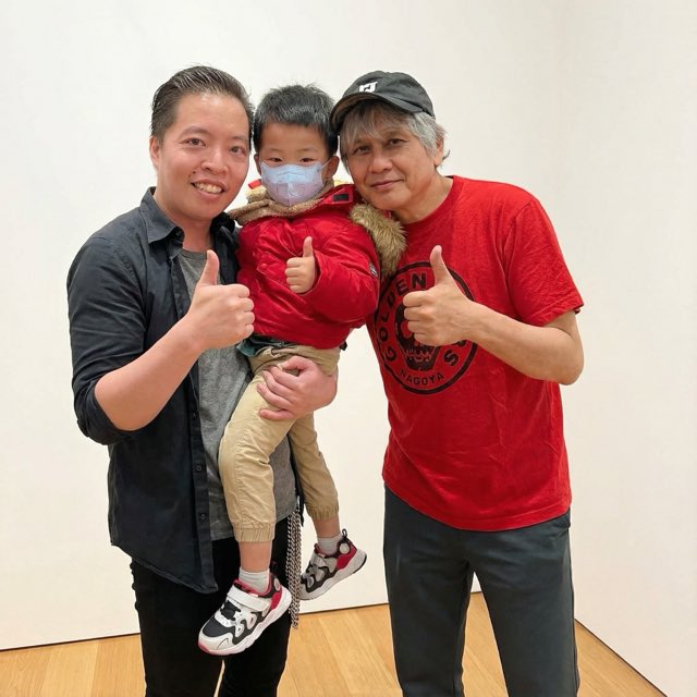 Rembrandt Law Yui-Ning — Untitled (this_three_characters_more_friendly_closer_and_thumbs_up_buddy_in_photo_op_pose_maintain_likeness_a_aubk4yoqiwnog0zmi04q_0) — At Studio and Events