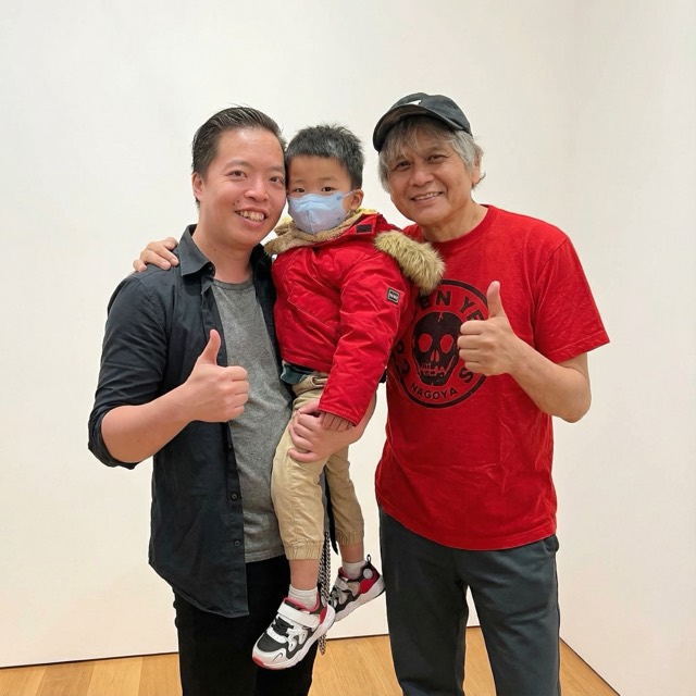 Rembrandt Law Yui-Ning — Untitled (this_three_characters_more_friendly_closer_and_thumbs_up_buddy_in_photo_op_pose_maintain_likeness_a_7v95acxsq63mnfl1rbqu_0) — At Studio and Events